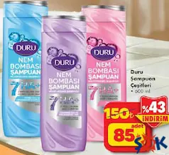 DURU ŞAMPUAN ÇEŞİTLERİ 600 ML fiyat ve kampanya bilgisi